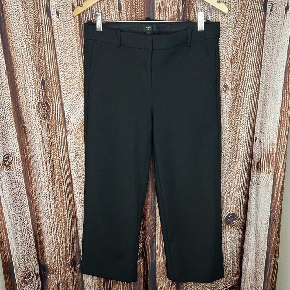 J.Crew 365 Cameron Dress Pants Trouser Womens 6 Black Straight Leg Trouser